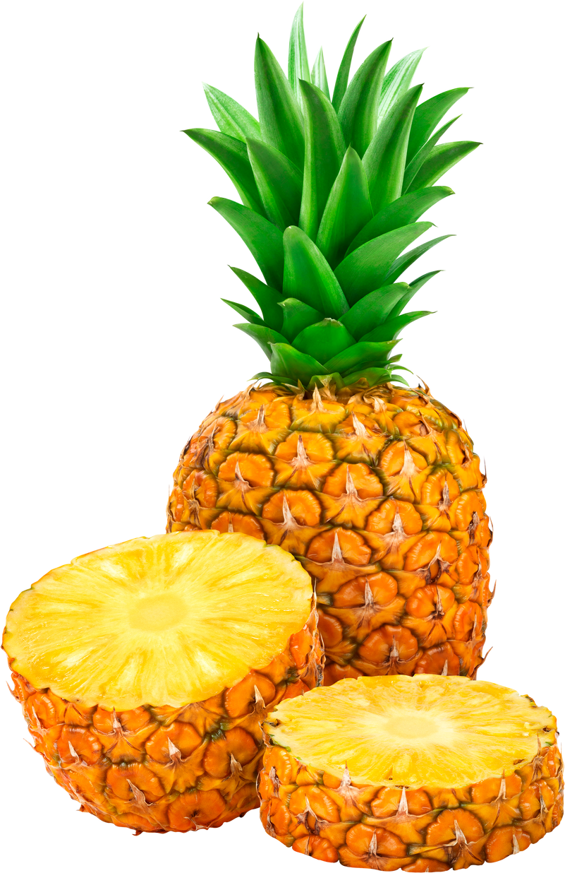 Whole and Sliced Pineapple Cutout